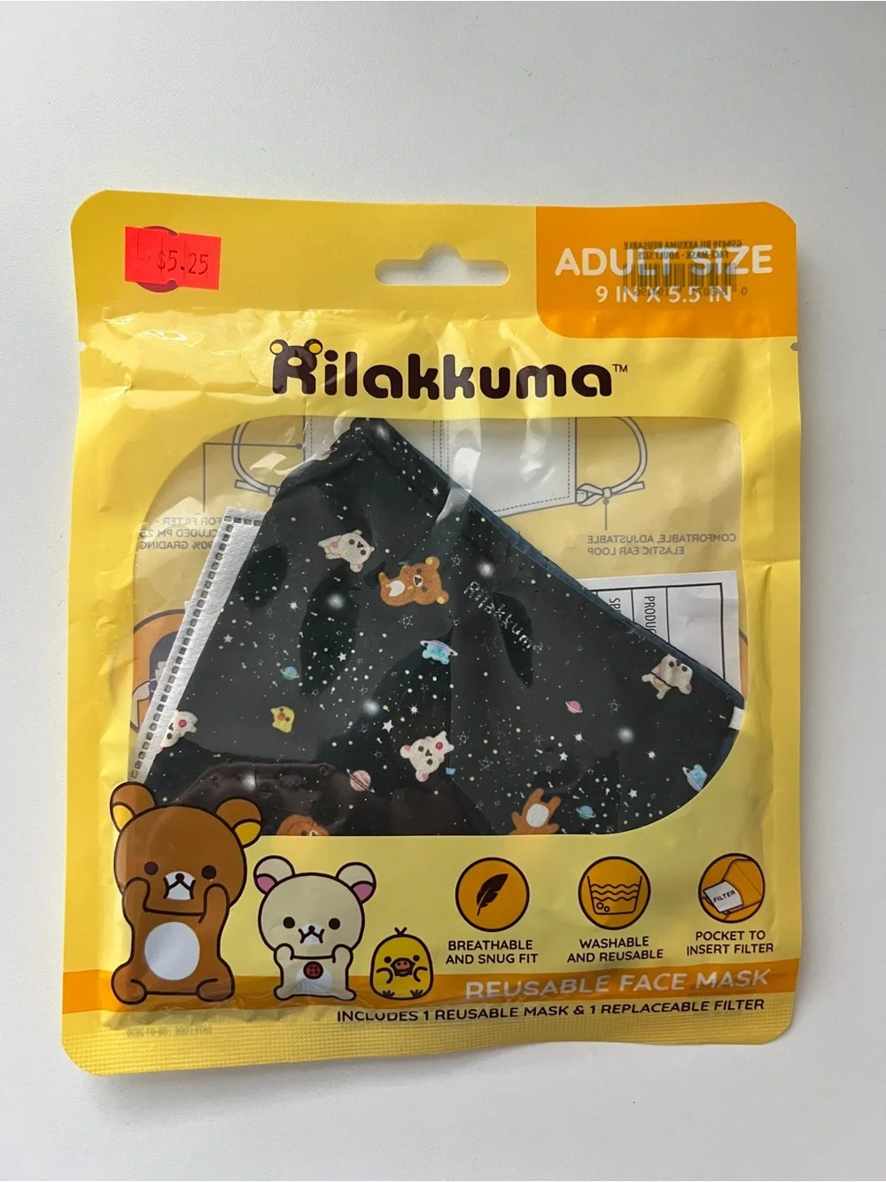Rilakkuma Face Mask Pack - Blue & Black